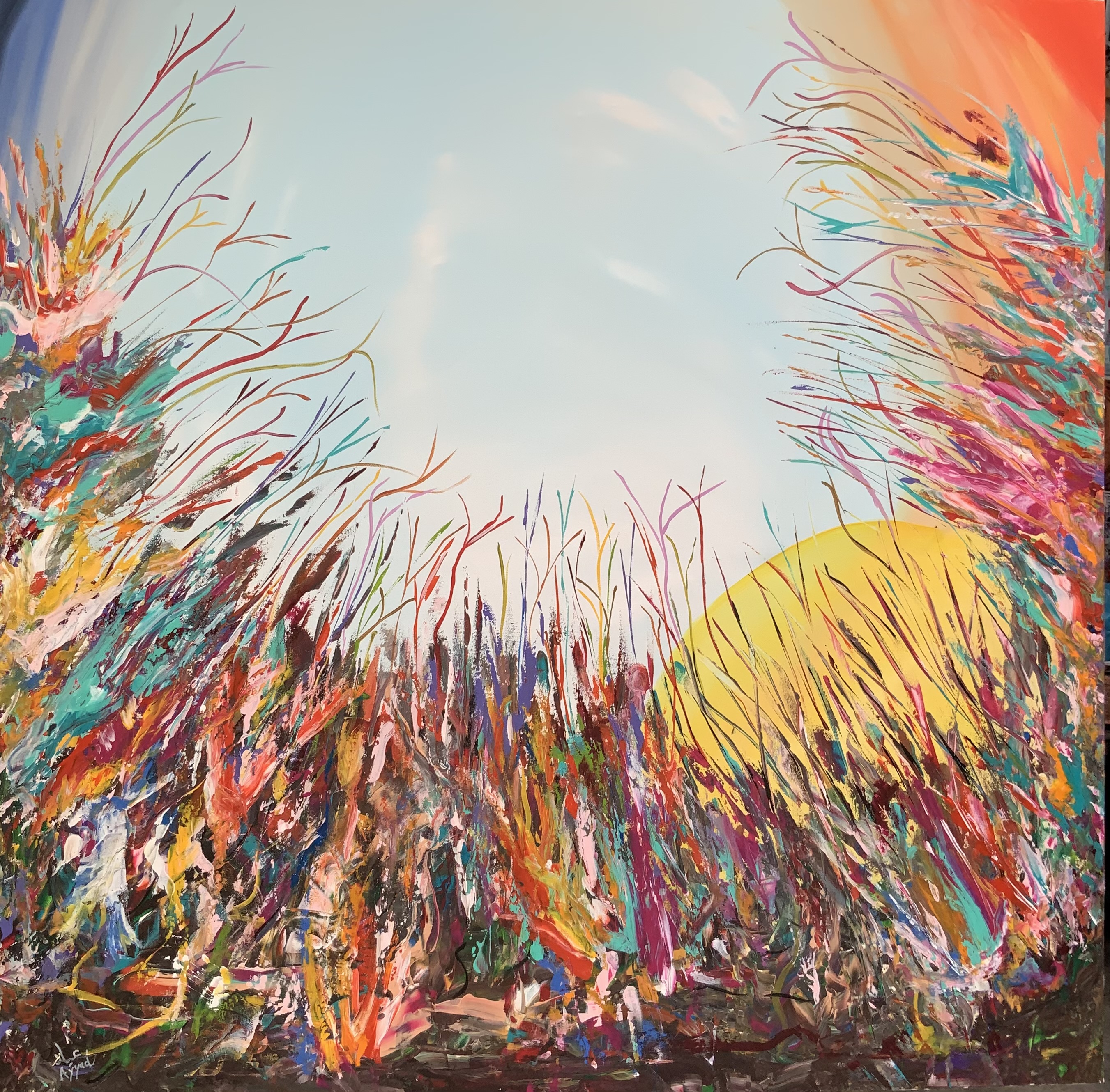 Happiness dance of grass and sun
