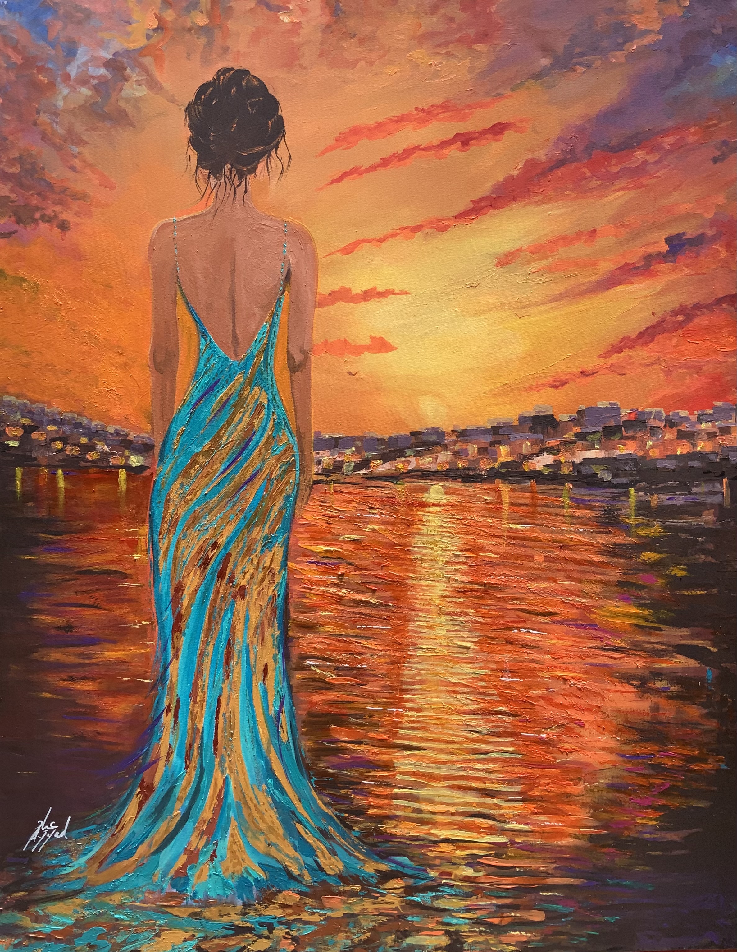 Turquoise Whispers at Sunset