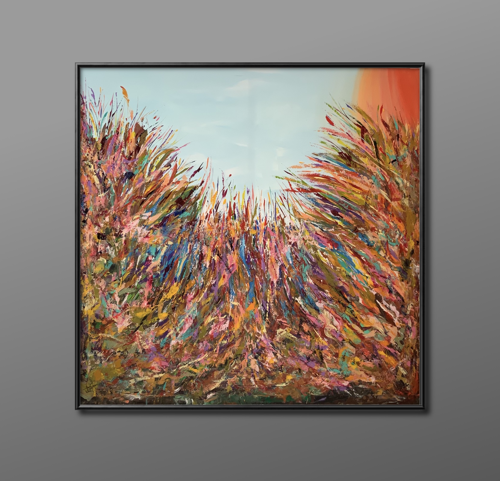 Happiness dance of colors at sunset