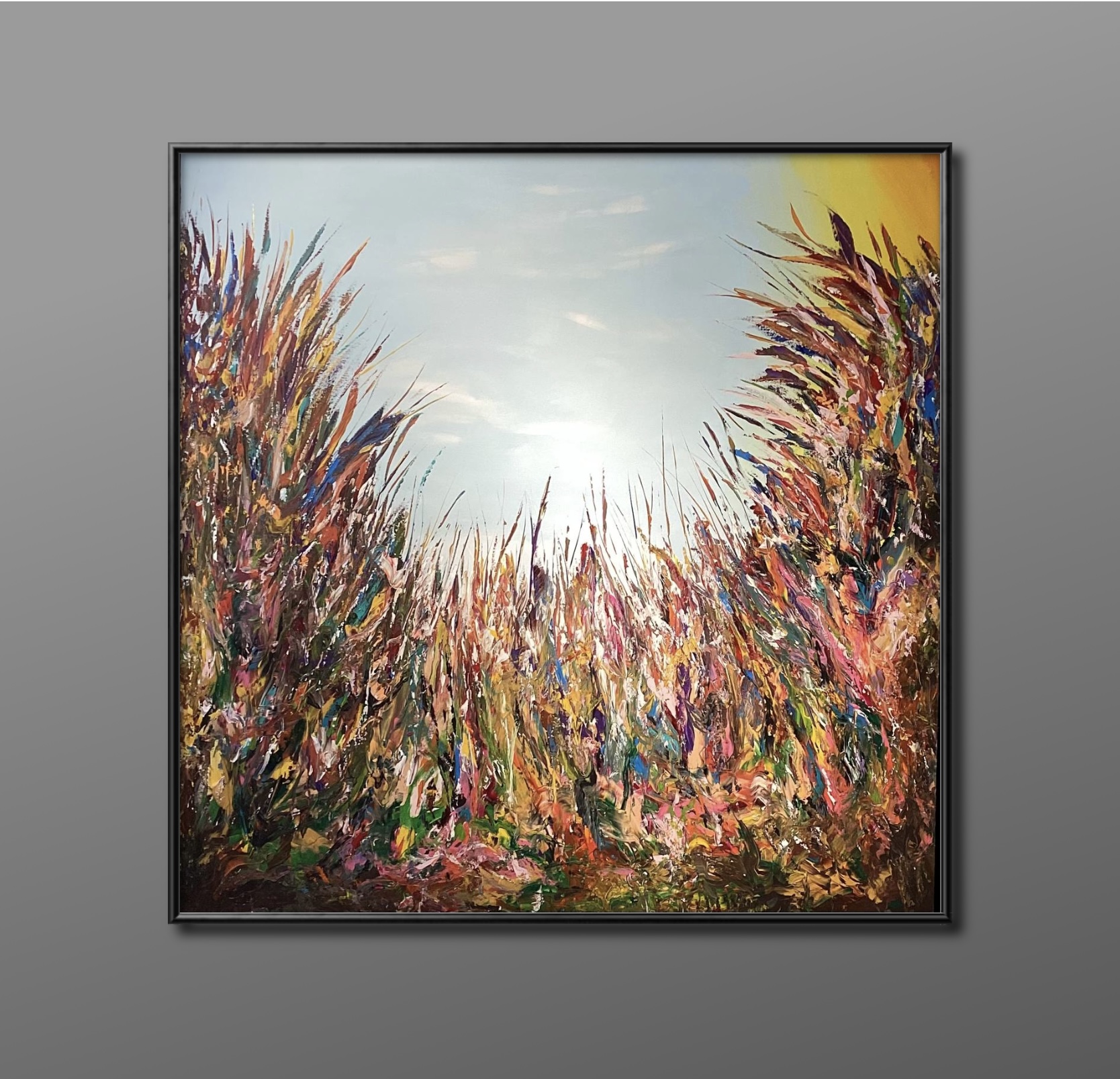 Happiness dance of the grass in the sunlight